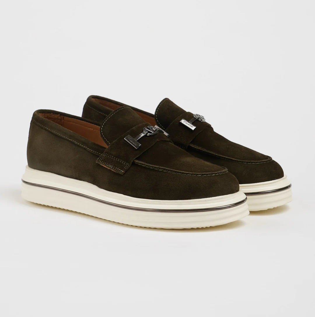 Leather Buckle Loafers