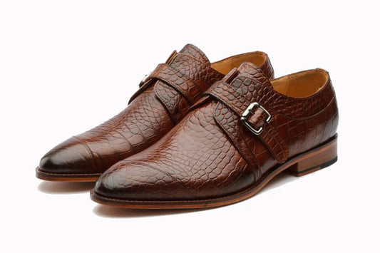 Tan Exotic Leather Monkstrap