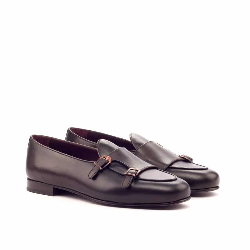 Burgundy Patina Monkstrap Shoes