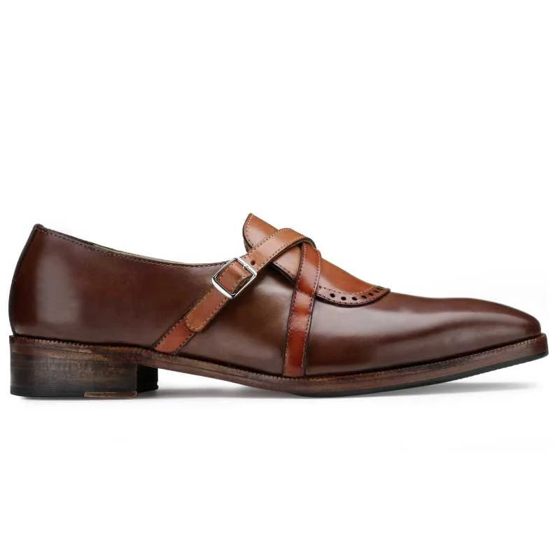 Formal Cross Buckled Shoes