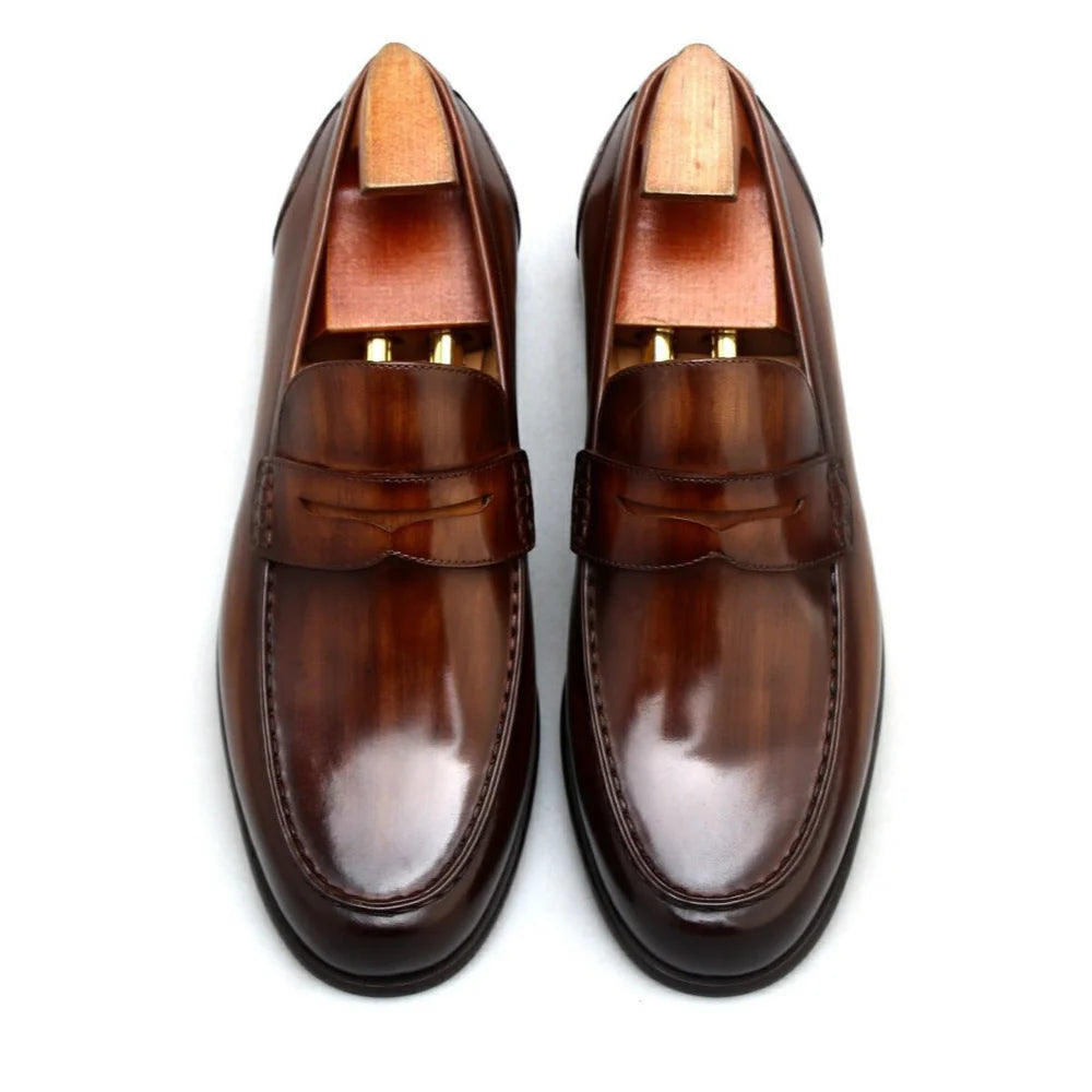 Brown Round Loafers