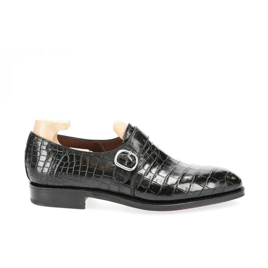 Black Alligator Monkstrap