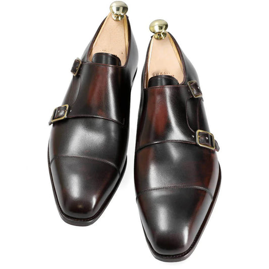 Burgundy Black Patina Monkstrap
