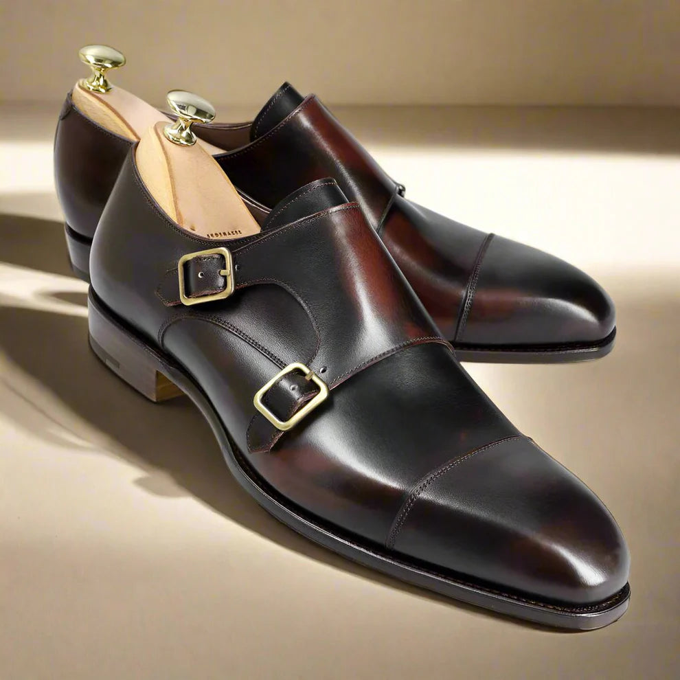 Burgundy Black Patina Monkstrap