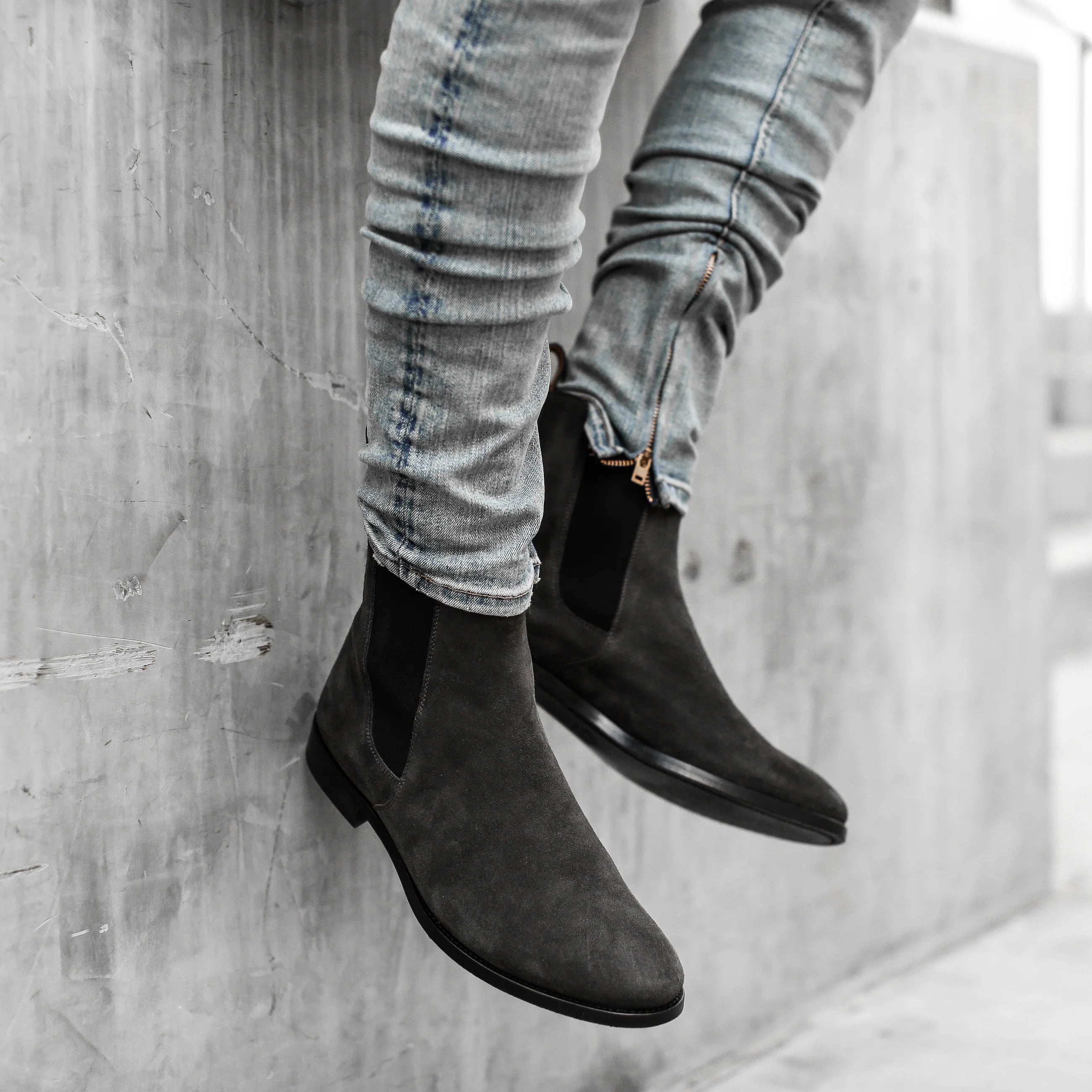 The Grey Suede Chelsea: A Study in Minimalist Luxury