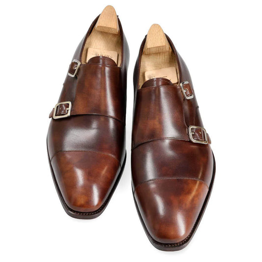 Tan Brown Patina Monkstrap