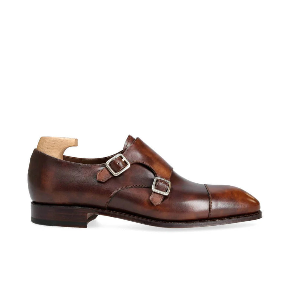 Tan Brown Patina Monkstrap