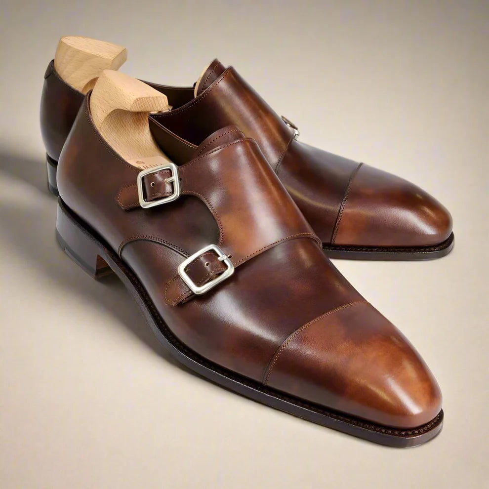 Tan Brown Patina Monkstrap