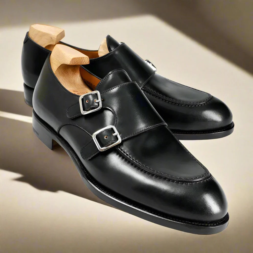 Wallace Black Double Monk Strap