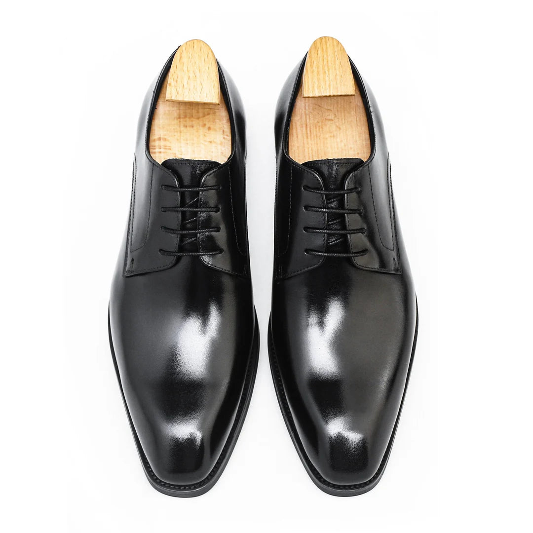 Formal Black Derby Leather Shoes