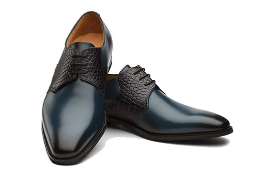 Formal Navy Blue Black Exotic Derby