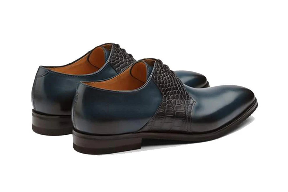 Formal Navy Blue Black Exotic Derby