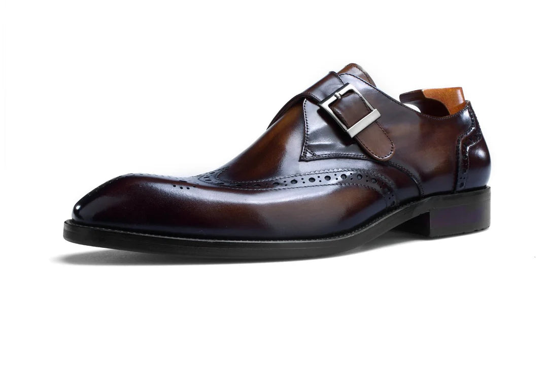 Brown Wingtip Single Monkstrap