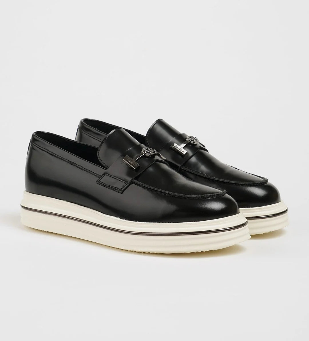 Leather Buckle Loafers