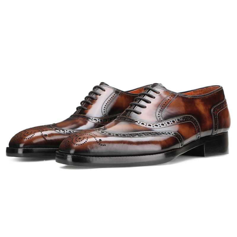 Formal Burnished Brogues in Brown