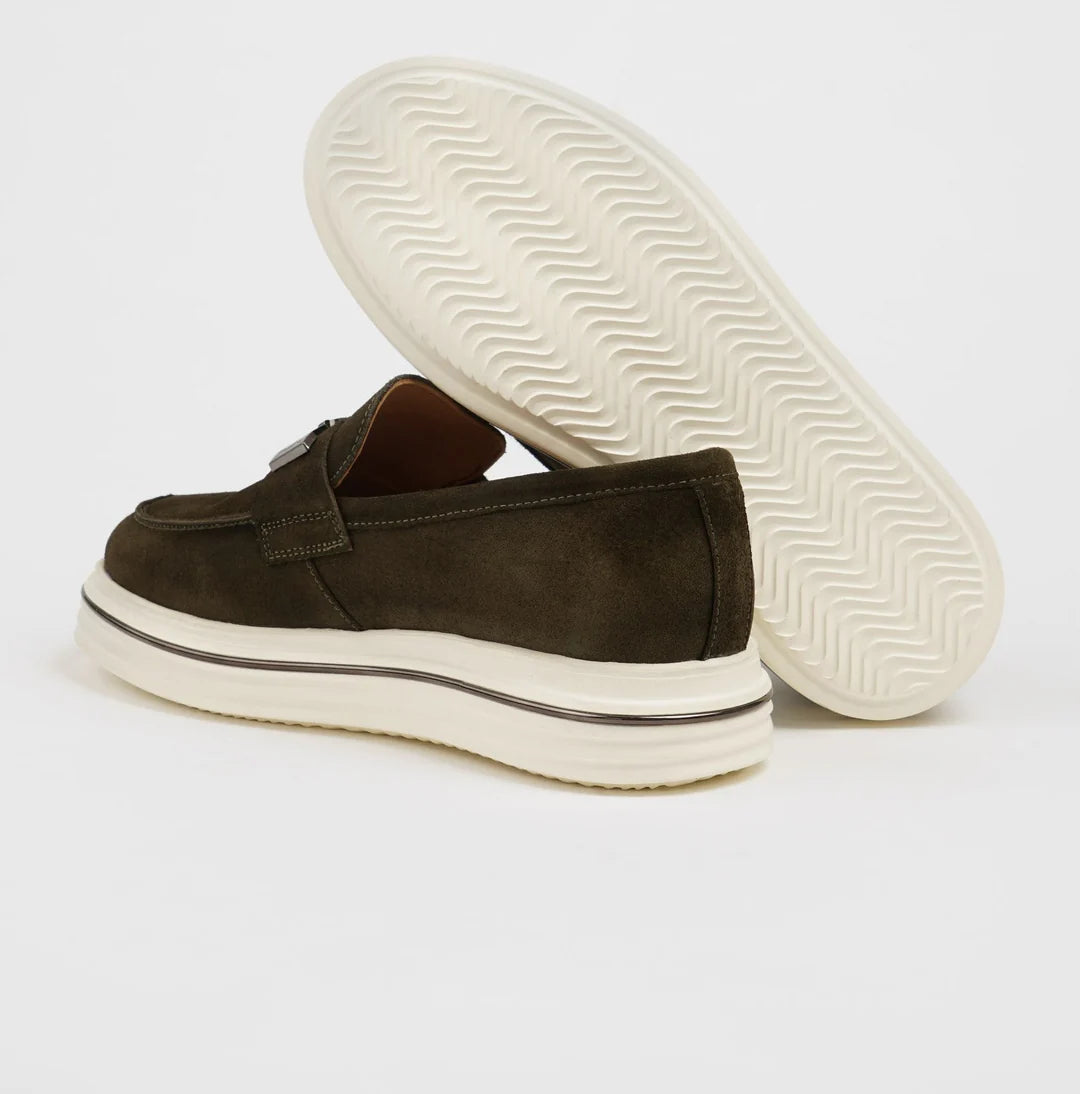 Leather Buckle Loafers