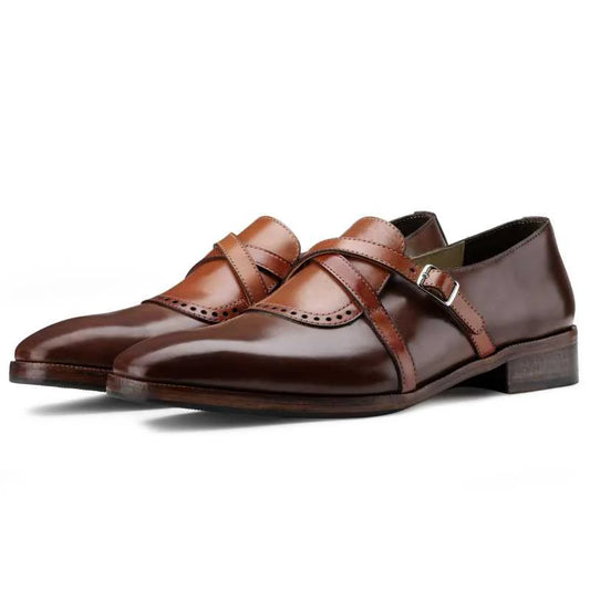 Formal Cross Buckled Shoes