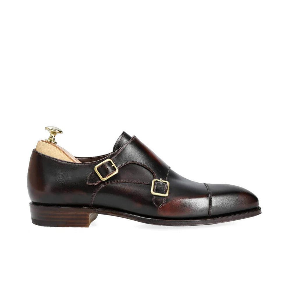 Burgundy Black Patina Monkstrap