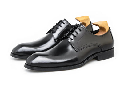 Formal Black Derby Leather Shoes