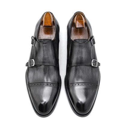 Double Monk Strap Grey Shoes
