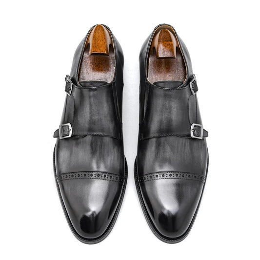 Double Monk Strap Grey Shoes