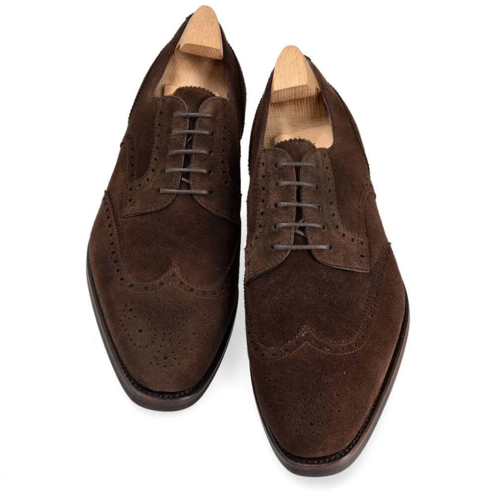 Formal Dark Brown Suede Derby