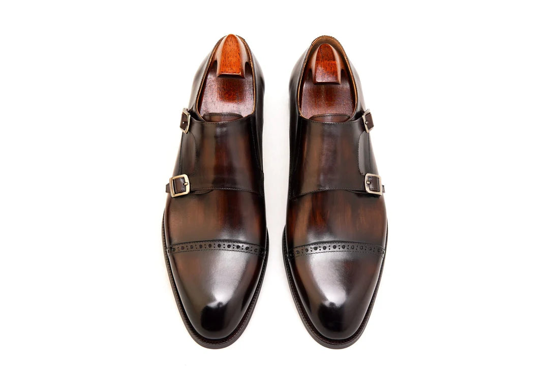 Double Monk Strap Dark Brown