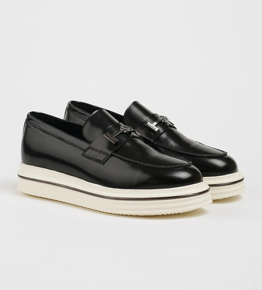 Leather Buckle Loafers