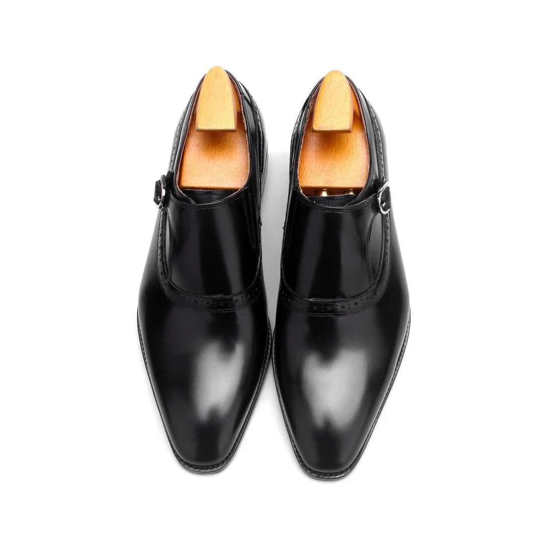 Single Monk Black Luxury Shoes
