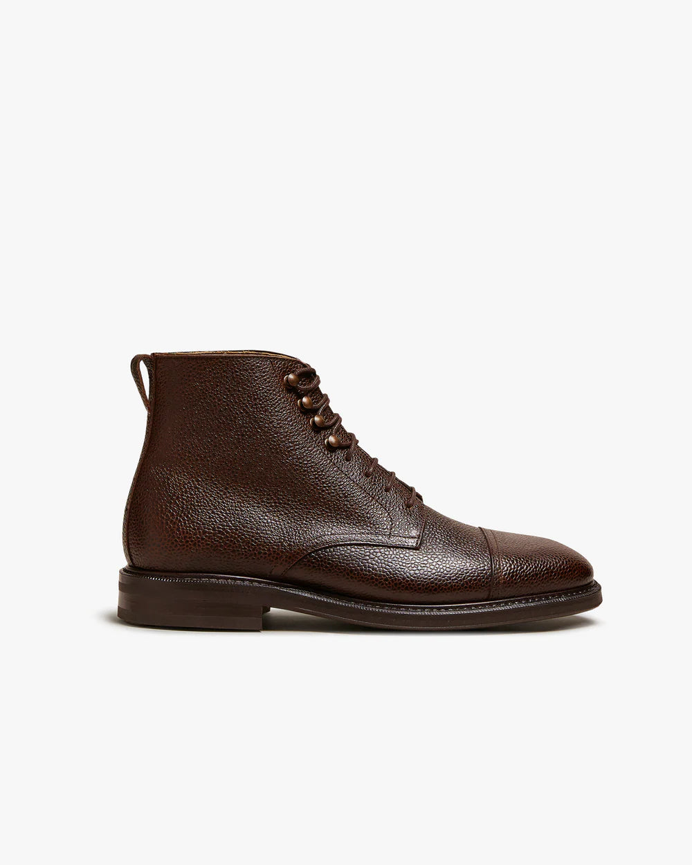Adrian – Dark Brown Milled Leather Lace up Boots