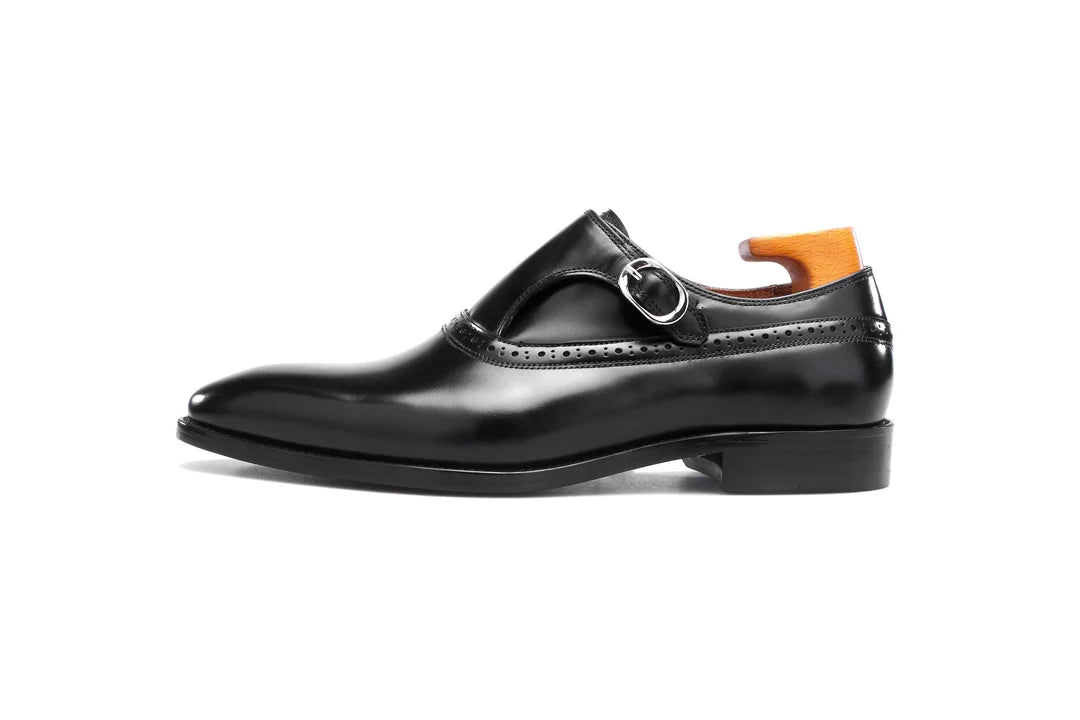 Single Monk Black Luxury Shoes