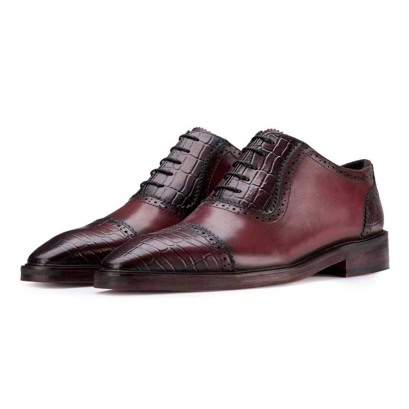 Formal Toecap Oxfords in Wine