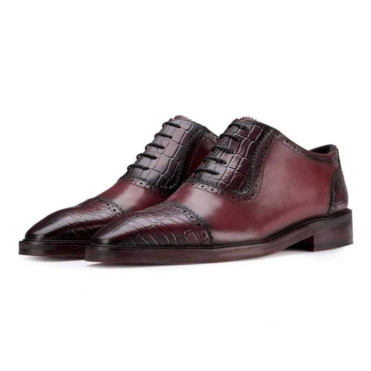 Formal Toecap Oxfords in Wine