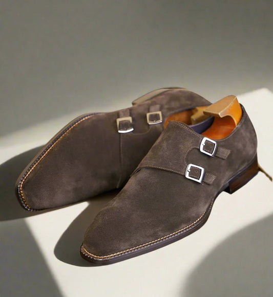 The Suede Monkstrap - Coffee